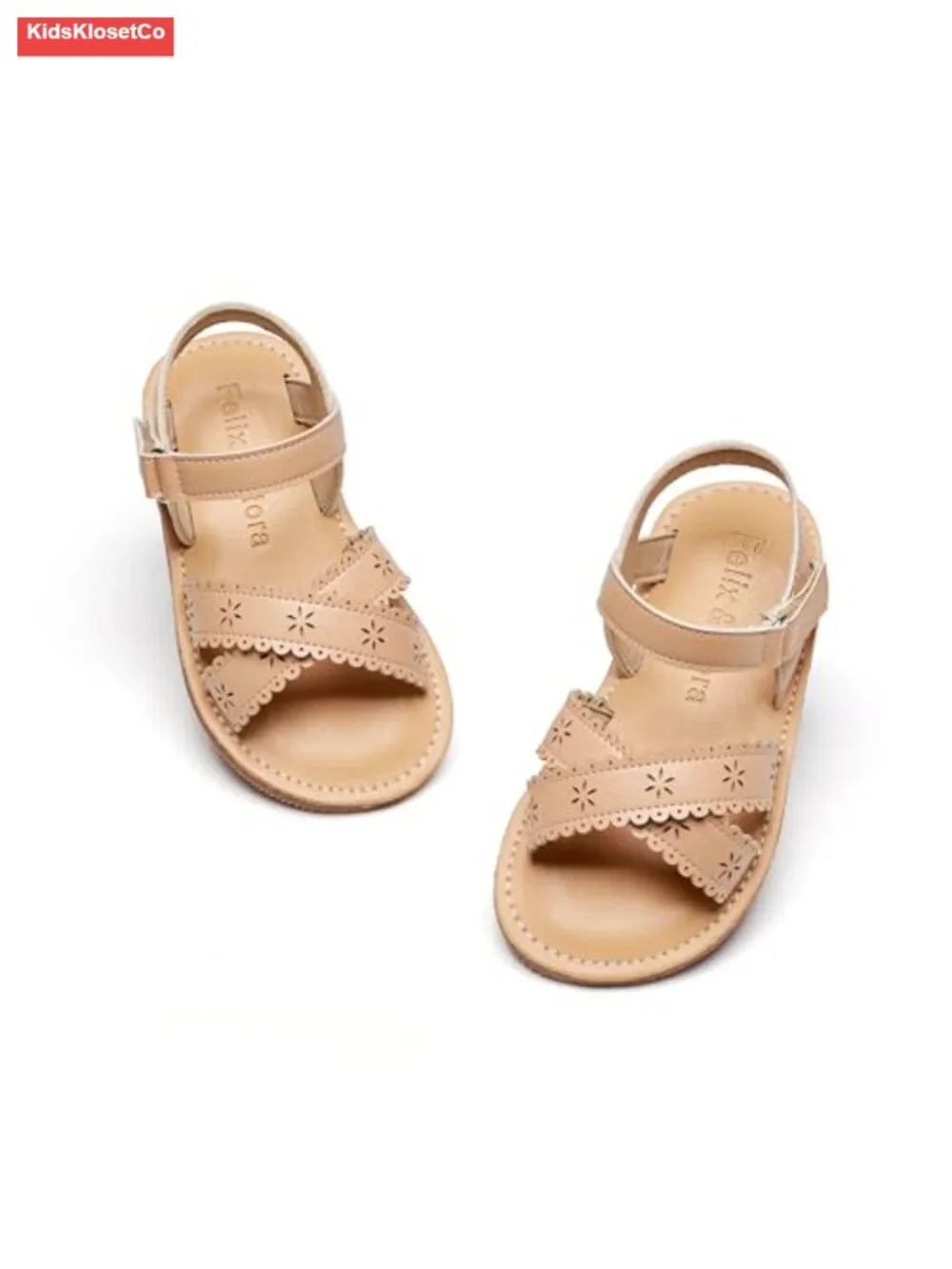 Toddler Girl Sandals - Lightweight Open Toe Beach Flats with Hook & Loop Closure
